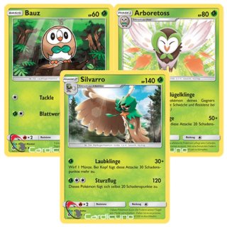 Bauz, Arboretoss & Silvarro Set 11/149 Pokémon Sonne & Mond Sammelkarte Deutsch