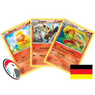 Flemmli, Jungglut & Lohgock 28/160 Set Pokemon Protoschock - Deutsch