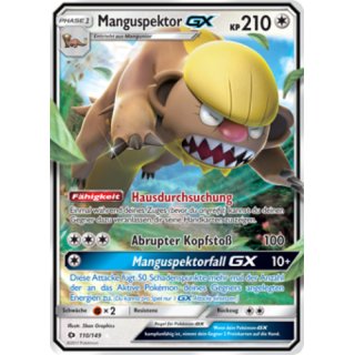 Manguspektor GX 110/149 Pokémon Sammelkarte Deutsch