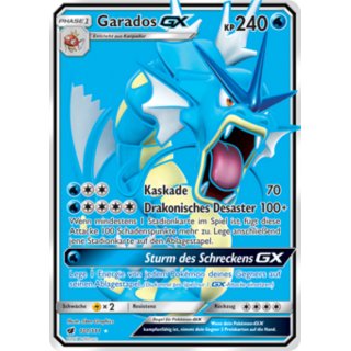 Garados GX 101/111 FULL ART Aufziehen der Sturmröte Pokémon Sammelkarte Deutsch