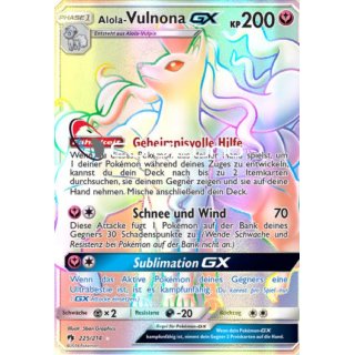 Alola-Vulnona GX 225/214 RAINBOW RARE | Alolan Ninetales GX DE