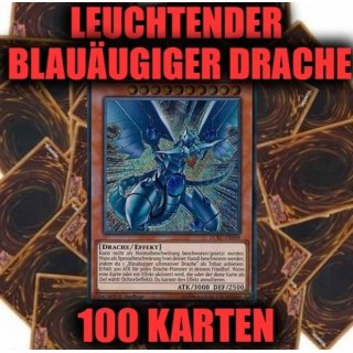 Leuchtender Blauäugiger Drache (Secret) + 100 Karten Sammlung, Yugioh Sparangebot!