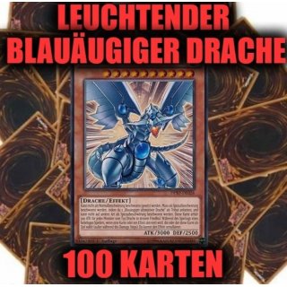 Leuchtender Blauäugiger Drache + 100 Karten Sammlung, Yugioh Sparangebot!