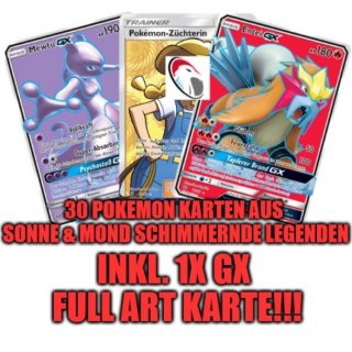 30 Pokemon Karten aus Schimmernde Legenden inkl. 1x FULL ART Karte