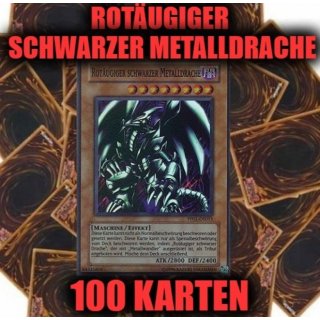 Rotäugiger Schwarzer Metalldrache (Super) + 100 Karten Sammlung, Yugioh Sparangebot!