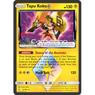 Tapu Koko Prism Star 51/181 Team Up Pokémon Sammelkarte Englisch