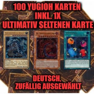 SALE 100 Deutsche Yugioh Karten inkl. 1x Ultimativ Seltene Karte!!! Original Konami