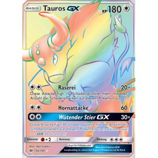 Tauros GX 156/149 RAINBOW RARE DE