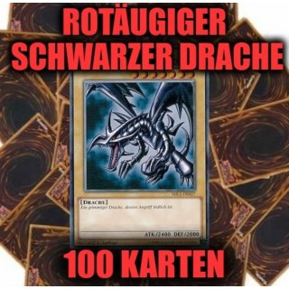 Rotäugiger schwarzer Drache + 100 Karten Sammlung, Yugioh Sparangebot!