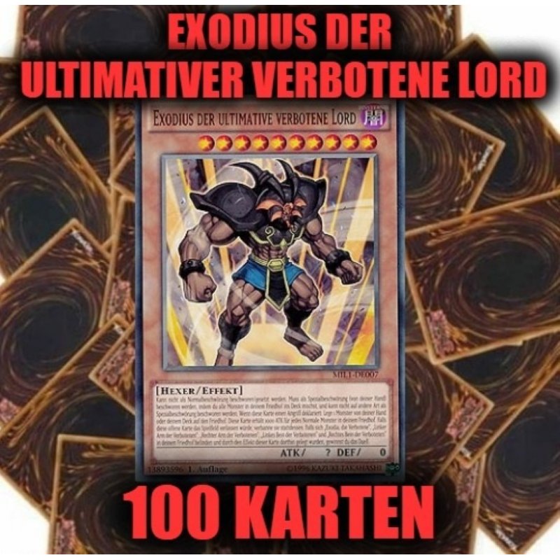 Exodius der ultimative verbotene Lord + 100 Karten Sammlung, Yugioh S