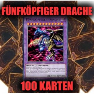 Fünfköpfiger Drache + 100 Karten Sammlung, Yugioh Sparangebot!