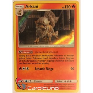 6/18 Arkani Rare Holo Meisterdetektiv Pikachu Sammelkarte | Arcanine Deutsch