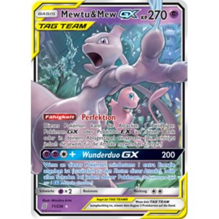 Mewtu & Mew GX Tag Team 71/236 Deutsch Bund der Gleichgesinnten Pokémon Sammelkarte