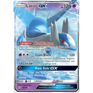 78/236 Latios GX Deutsch Bund der Gleichgesinnten Pokémon Sammelkarte