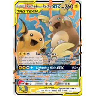 Raichu & Alolan Raichu GX Tag Team 54/236 Unified Minds Pokémon Sammelkarte Englisch