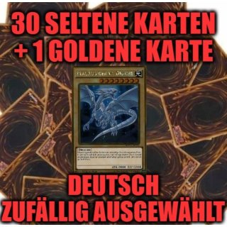 30 Seltene Deutsche Yugioh Karten + 1 Goldene Karte! Original Konami! (zufällig ausgewählt)
