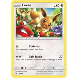 Eevee 48/68 Rare Holo Pokemon Card (SM Hidden Fates)
