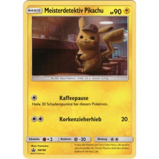 Meisterdetektiv Pikachu SM190 Sonne & Mond Promo Holo Pokémon Sammelkarte Deutsch