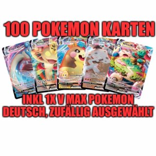 100 deutsche Pokemonkarten inkl. 1x V MAX Pokemon!!! super Geschenk