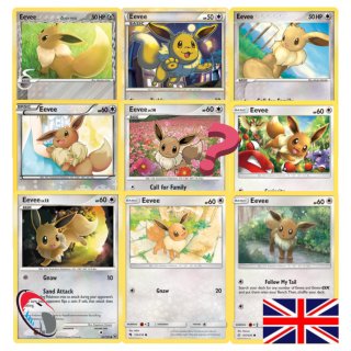 Eevee Collection 9 Pokemon incl. Reverse (randomly chosen) - English - Cardicuno