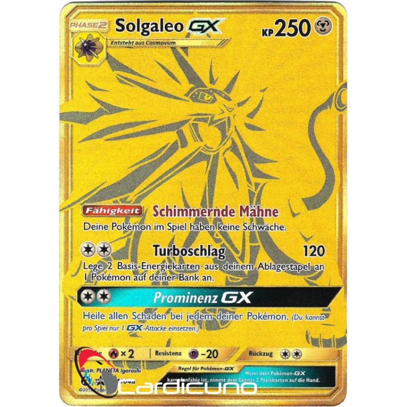 Solgaleo GX - Alternatives Pokemon Cards Pokémon card SM104a