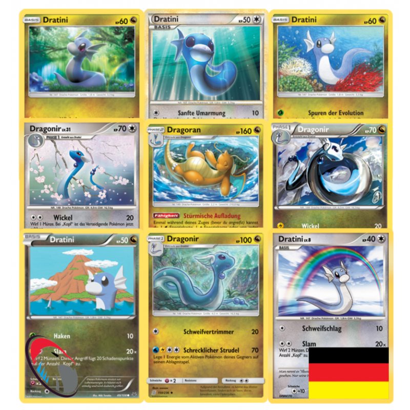 Dragoran Sparpaket inkl. Dragonir & Dratini (9 Karten zufällig ausgew