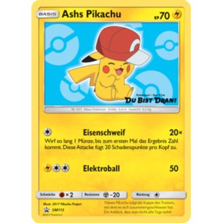 Ashs Pikachu SM113 Promo DE
