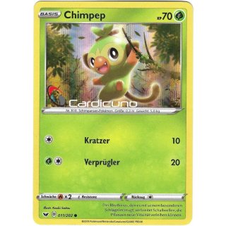 Chimpep Holo 011/202 Schwert & Schild Pokémon Sammelkarte Deutsch