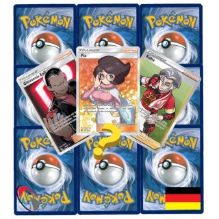 10 Pokemon wie EIN Booster inkl. TRAINER FULL ART, Reverse & Stern Karte (zufällig ausgewählt) - Deutsch
