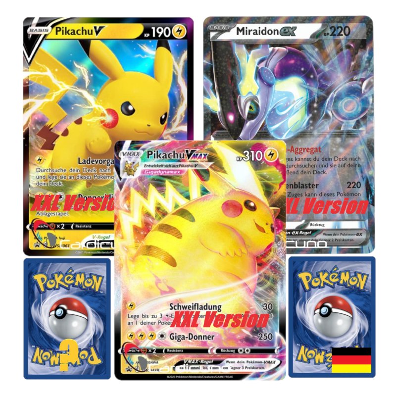 Pokemon Grandes cartes en allemand, grande carte Pokémon XXL