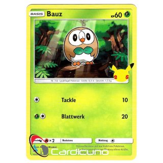 Bauz 7/25 25-Jahre Pokémon Promo Deutsch Sammelkarte Cardicuno