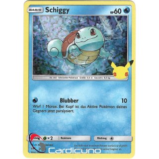 Schiggy 17/25 Holo 25-Jahre Pokémon Sammelkarte - Deutsch - Cardicuno