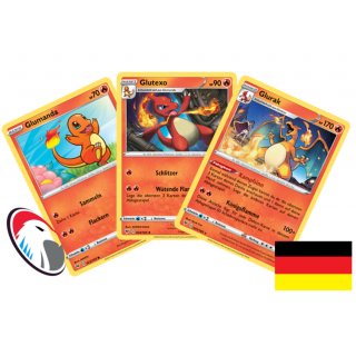 Glumanda, Glutexo & Glurak Set 025/185 Farbenschock Deutsch Pokémon