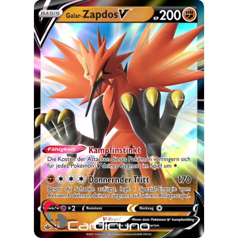 Zapdos de Galar-V / Galarian Zapdos-V (80/198), Busca de Cards