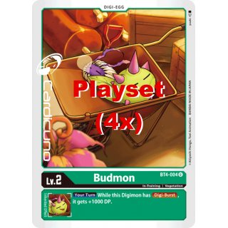 Budmon BT4-004 U Playset (4x) EN Digimon BT4 Great Legend Sammelkarte
