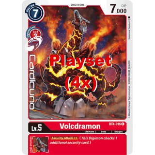 Volcdramon BT4-015 C Playset (4x) EN Digimon BT4 Great Legend Sammelkarte