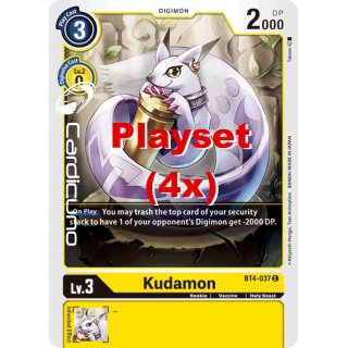 Kudamon BT4-037 C Playset (4x) EN Digimon BT4 Great Legend Sammelkarte