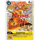 Growlmon BT4-039 C Playset (4x) EN Digimon BT4 Great...