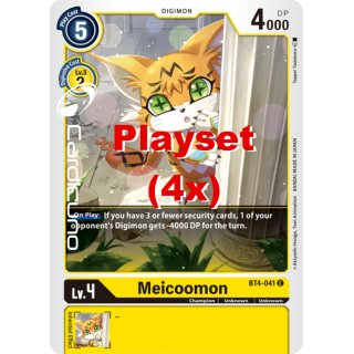 Meicoomon BT4-041 C Playset (4x) EN Digimon BT4 Great Legend Sammelkarte