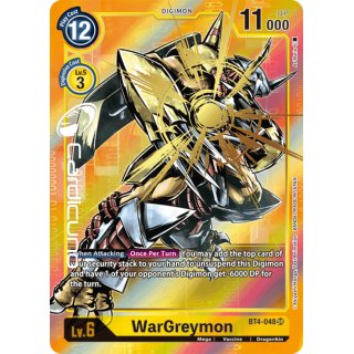 WarGreymon BT4-048 Super Rare Alternate EN Digimon BT4 Great Legend Sammelkarte