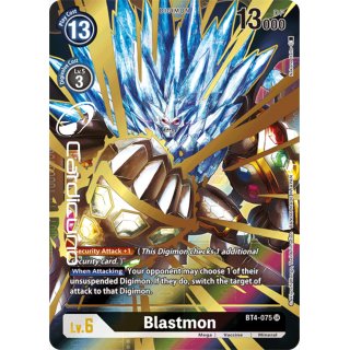 Blastmon BT4-075 Super Rare Alternate EN Digimon BT4 Great Legend Sammelkarte