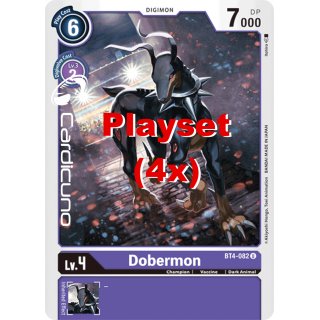 Dobermon BT4-082 U Playset (4x) EN Digimon BT4 Great Legend Sammelkarte