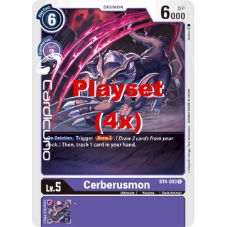 Cerberusmon BT4-083 C Playset (4x) EN Digimon BT4 Great Legend Sammelkarte
