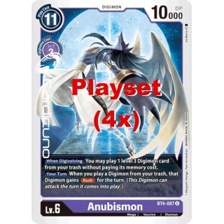 Anubismon BT4-087 U Playset (4x) EN Digimon BT4 Great Legend Sammelkarte