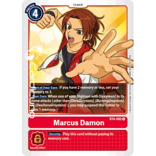 Marcus Damon BT4-092 R Rare EN Digimon BT4 Great Legend Sammelkarte