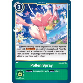 Pollen Spray BT4-107 R Rare EN Digimon BT4 Great Legend Sammelkarte