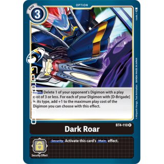 Dark Roar BT4-110 R Rare EN Digimon BT4 Great Legend Sammelkarte