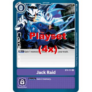 Jack Raid BT4-111 C Playset (4x) EN Digimon BT4 Great Legend Sammelkarte