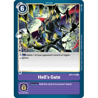 Hells Gate BT4-112 R Rare EN Digimon BT4 Great Legend Sammelkarte