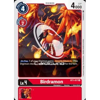 Birdramon BT1-017 Playset (4x) EN Digimon Karte Rot